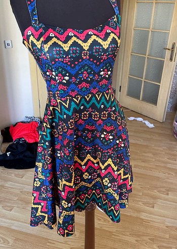 Detaylı Renkli Bohem Uzun Elbise - Görsel 6