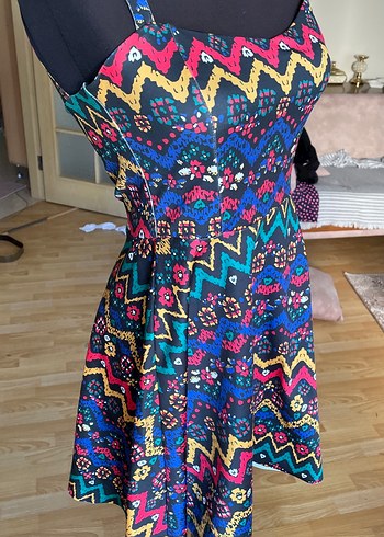 Detaylı Renkli Bohem Uzun Elbise - Görsel 5