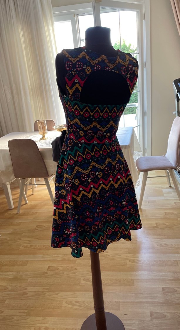 Detaylı Renkli Bohem Uzun Elbise - Görsel 3