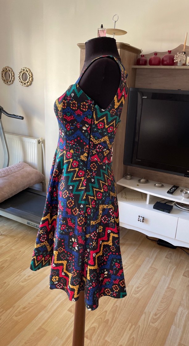 Detaylı Renkli Bohem Uzun Elbise - Görsel 2