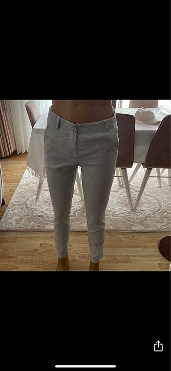 34 Beden Çizgili model dar paça pantolon