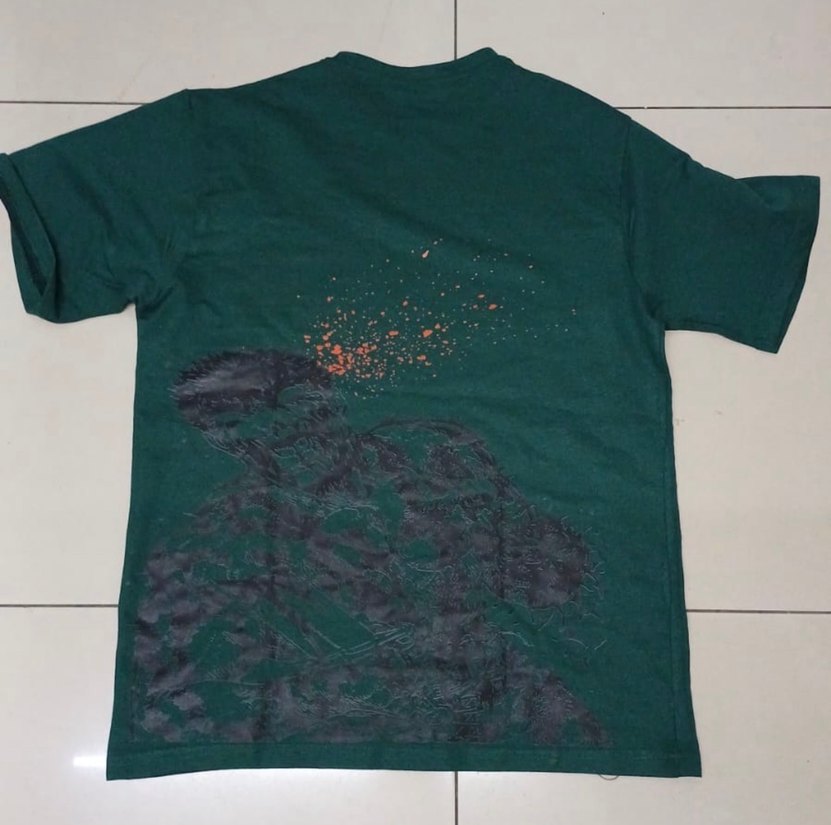 Yeşil Oversize Baskılı Erkek Tişört - Görsel 2