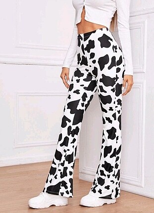 İnek desenli likralı pantalon