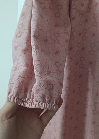 42 Beden pembe Renk Düğmeli Pembe Uzun Kollu Tunik