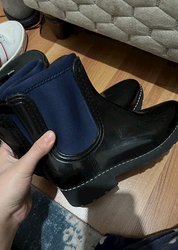 Kadın Lacivert Lastikli Kauçuk Bot