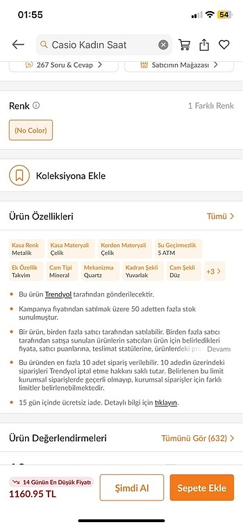 Casio casio kadın saat