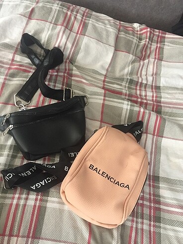 Balenciaga İki adet bel omuz çantası