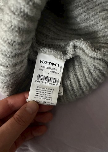 Koton marka Gri Örgü Kadın Bere Sarı Ponponlu - Görsel 3