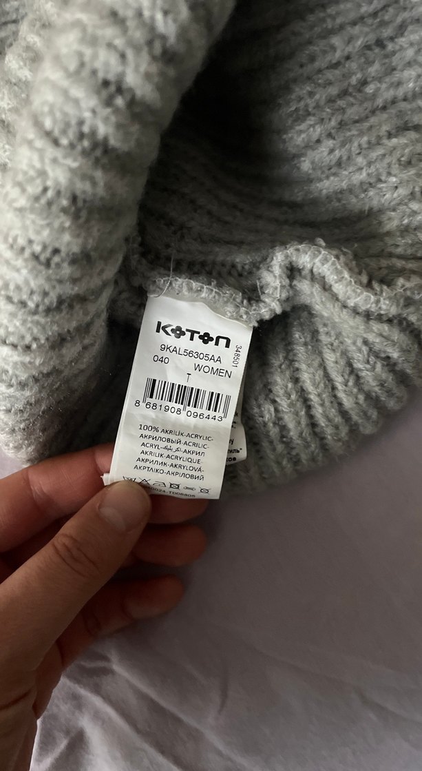 Koton marka Gri Örgü Kadın Bere Sarı Ponponlu - Görsel 3