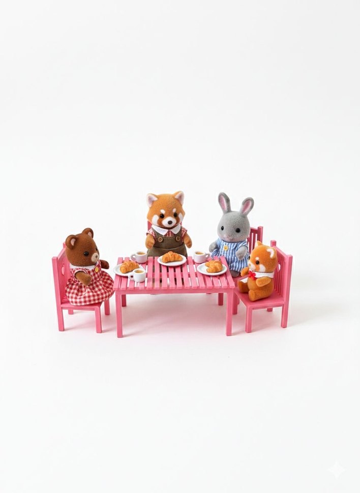 Pembe Renkli Çocuk Oyun Masası ve Sandalyeleri - Görsel 2