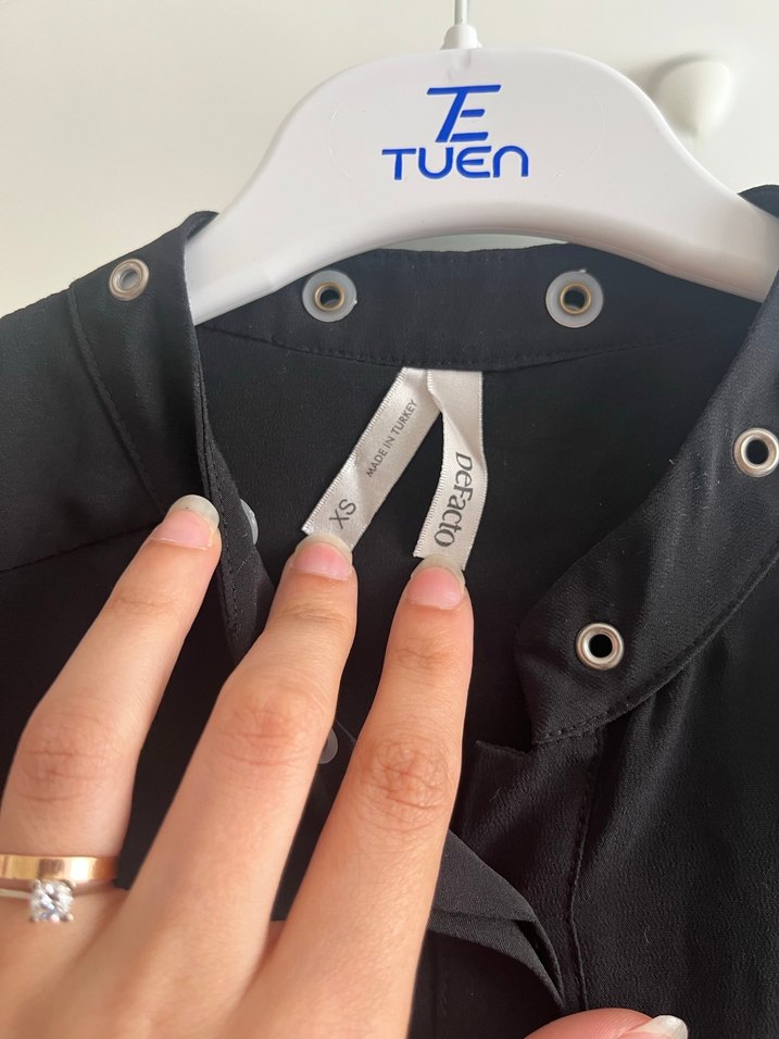 Düğmeli Siyah Uzun Kollu Hamile Tunik - Görsel 2