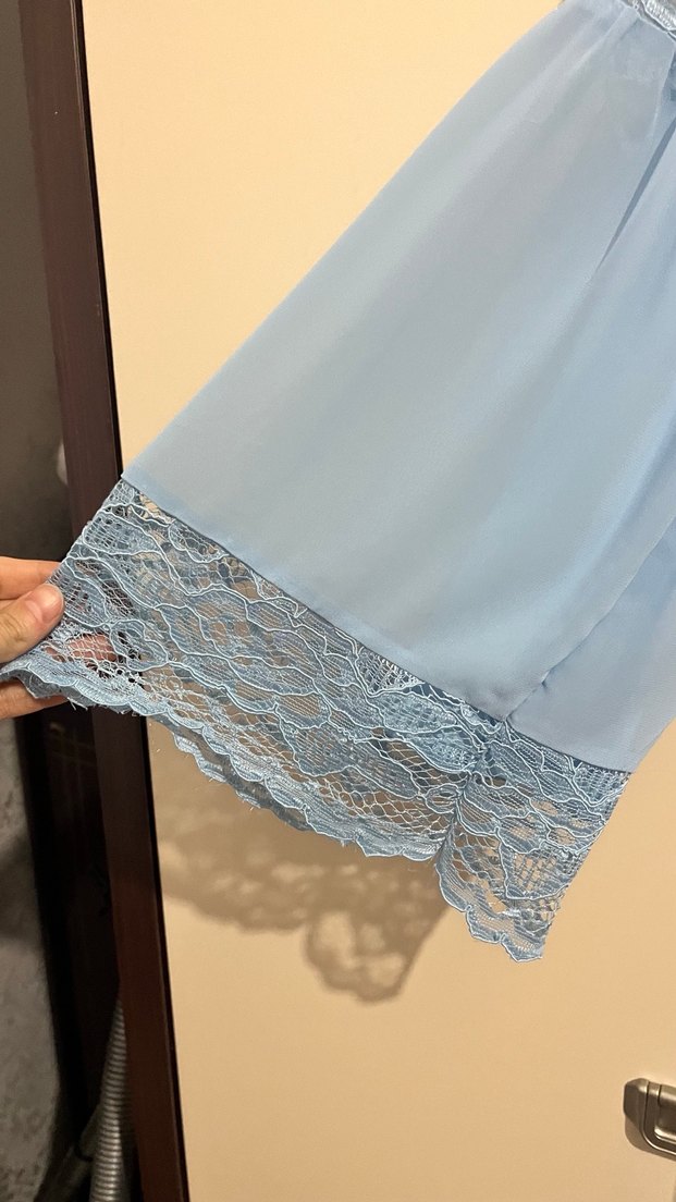 Mavi Bohem Nakışlı Uzun Elbise - Görsel 2