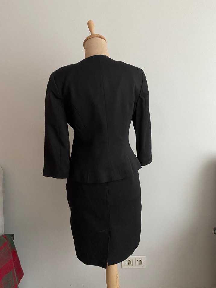 Kadın Siyah Mini Ofis Blazer Ceket - Görsel 3