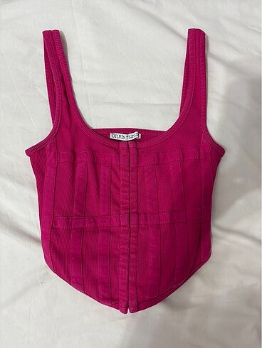 dilvin pembe korse croptop