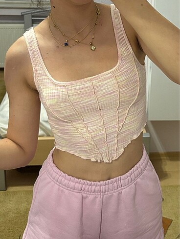 addax s beden pembe croptop