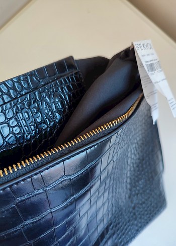 Beden İpekyol Yılan Desenli Deri Kadın Clutch Çanta