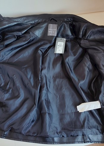 42 Beden Primark Siyah suni Deri Biker Ceket