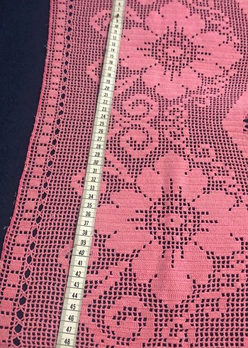  Beden pembe Renk Pembe Nakışlı El İşi Örtü