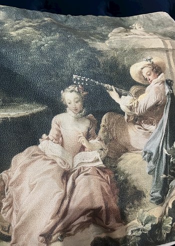 Mavi Vintage Desenli Kırlent Kılıfı - Görsel 7