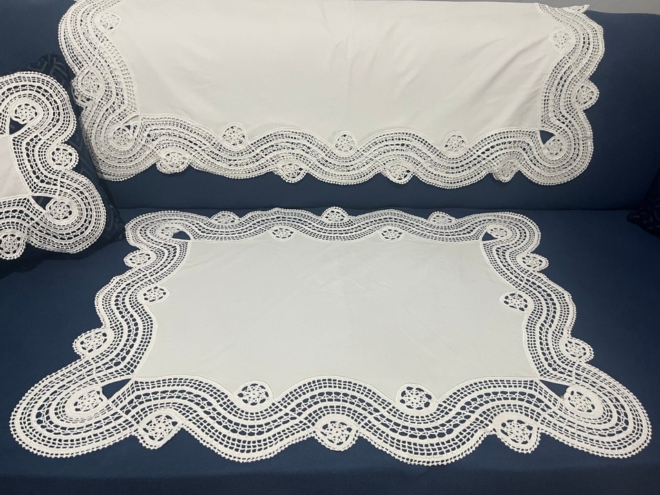 RAHİBE EL İŞİ RANIR VE MASA ÖRTÜSÜ 3 PARÇA - Görsel 3