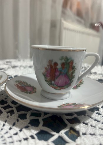 Frongad desenli altın yaldızlı  fincan - Görsel 8