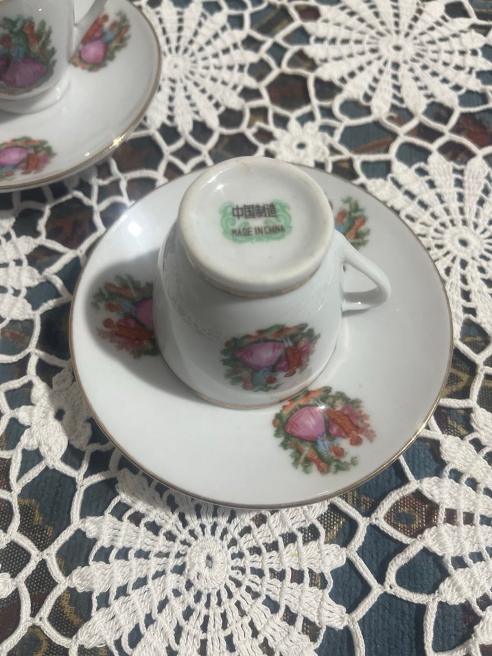 Frongad desenli altın yaldızlı  fincan - Görsel 3