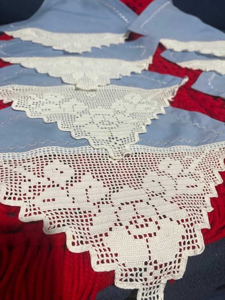 Dantel Detaylı Geleneksel Mavi Peçeteler - Görsel 4