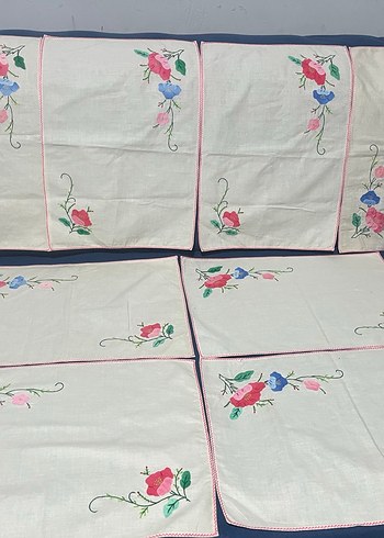 Rahibe el işi peçete takımı aplike - Görsel 2