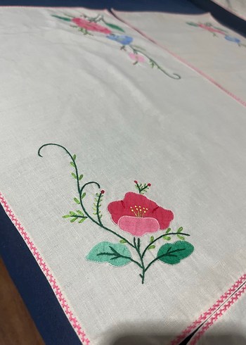 Rahibe el işi peçete takımı aplike - Görsel 6