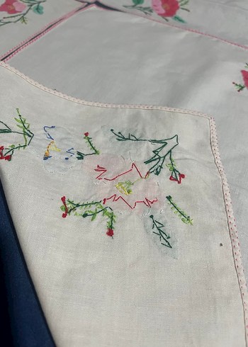 Rahibe el işi peçete takımı aplike - Görsel 7