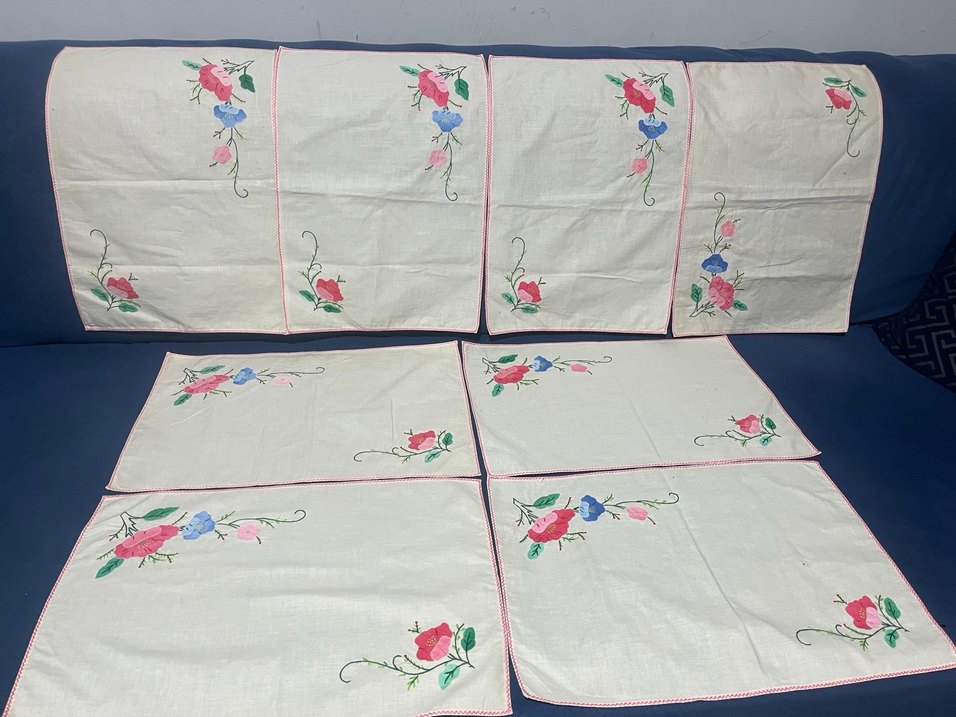 Rahibe el işi peçete takımı aplike - Görsel 2