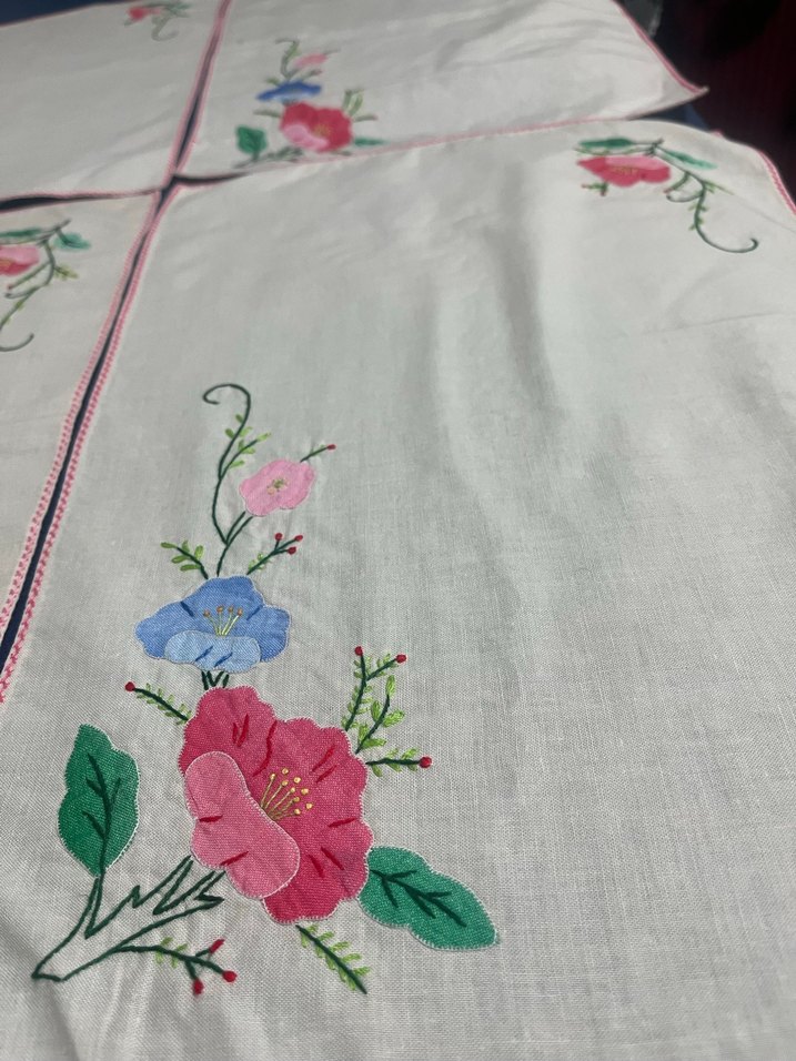 Rahibe el işi peçete takımı aplike - Görsel 4