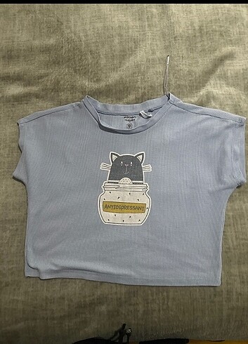 Crop t-shirt bluz