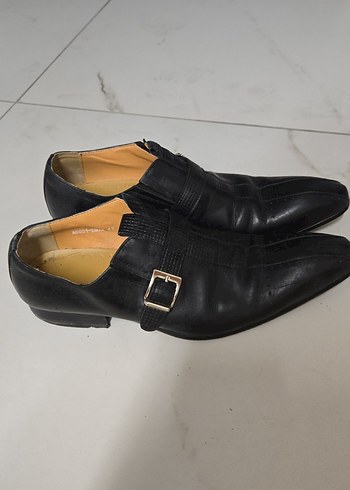 Erkek Siyah Deri Klasik Tokalı Ayakkabı - Görsel 3