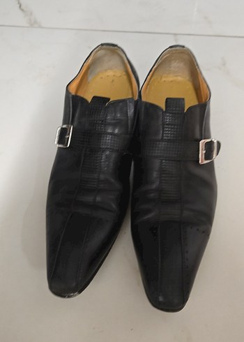 Erkek Siyah Deri Klasik Tokalı Ayakkabı - Görsel 2