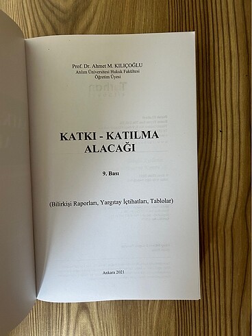  Katkı katılma alacağı m. Kılıçoğlu
