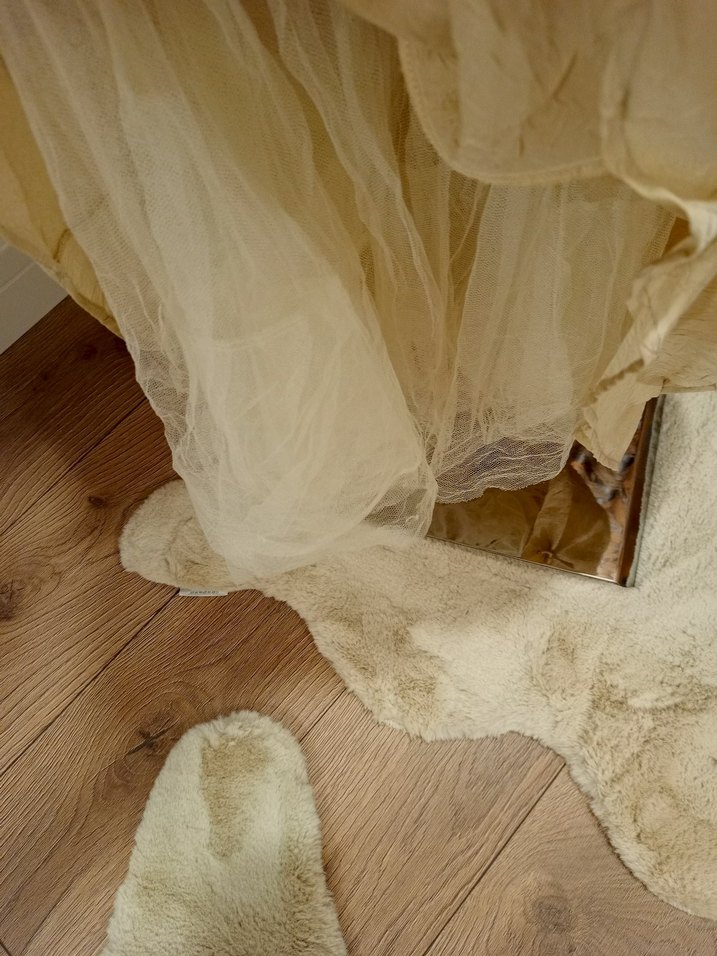 Straplez krem Uzun Abiye Elbise - Görsel 4