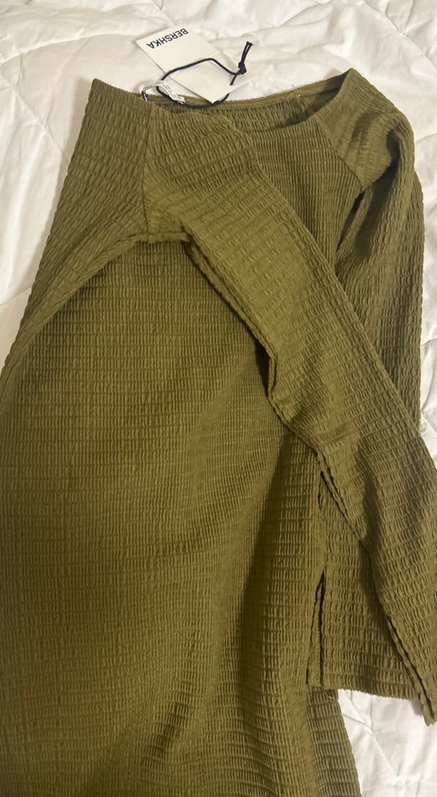 Bershka yeşil mini elbise - Görsel 2