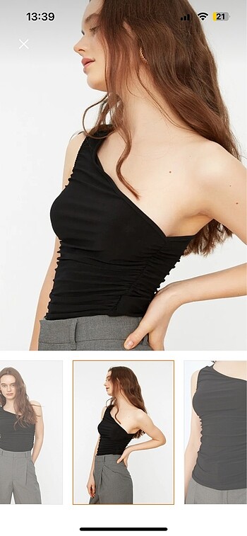 Trendyolmilla asimetrik tek omuz bluz crop