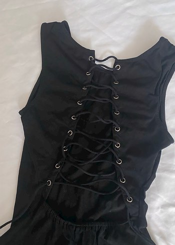 Siyah Gothic Kadın Body Bluz - Görsel 2