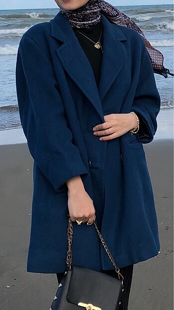 Lacivert kaşe kaban