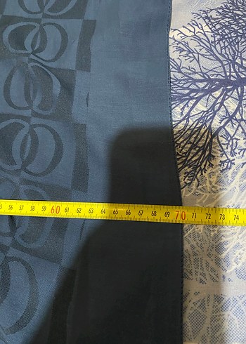 Kadın Lacivert İpek Görünümlü Örtü - Görsel 2