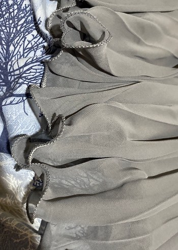 Gri Keten Pilili Uzun Etek - Görsel 2