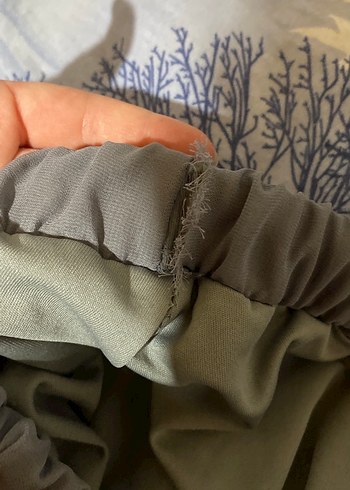 Gri Keten Pilili Uzun Etek - Görsel 4