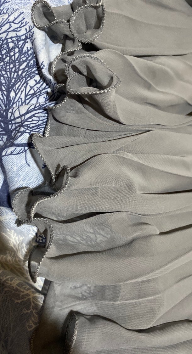 Gri Keten Pilili Uzun Etek - Görsel 2