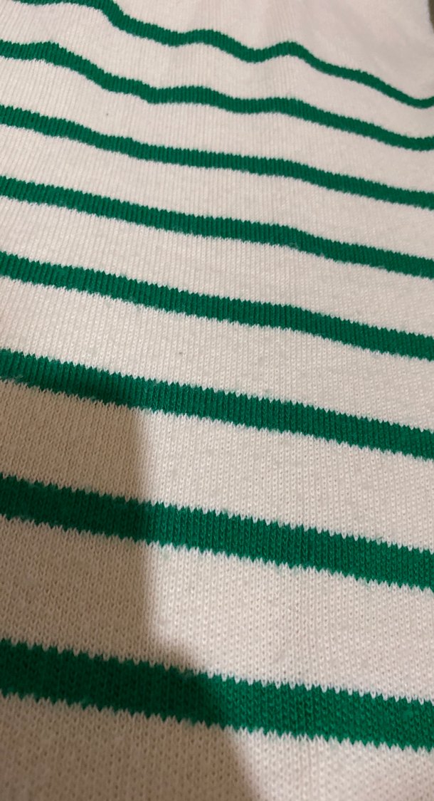 Düğmeli Yeşil Çizgili Kadın Pamuklu Kazak - Görsel 3