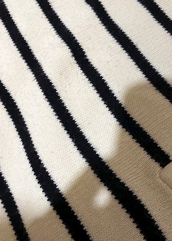 Düğmeli Çizgili Pamuklu Kadın Kazak - Görsel 2