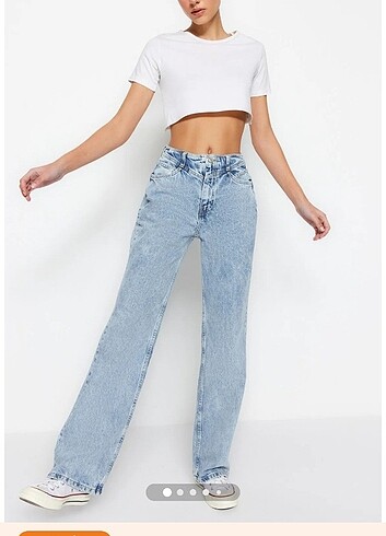 40 Beden mavi Renk Trendyolmilla wide leg jean
