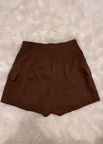 Kahverengi Mini Şort Etek - Görsel 3