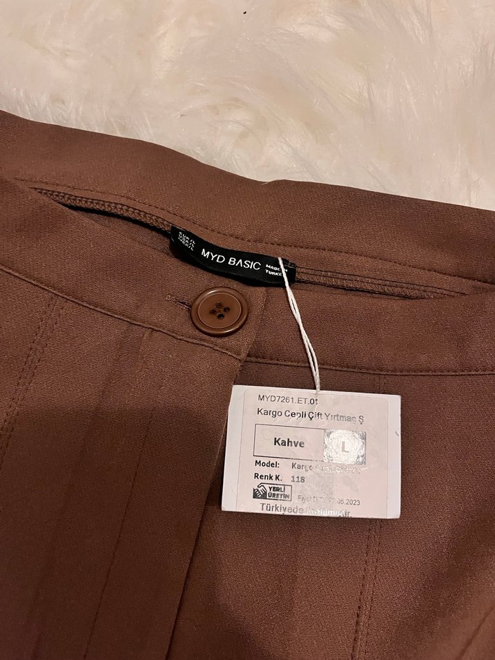 Kahverengi Mini Şort Etek - Görsel 2